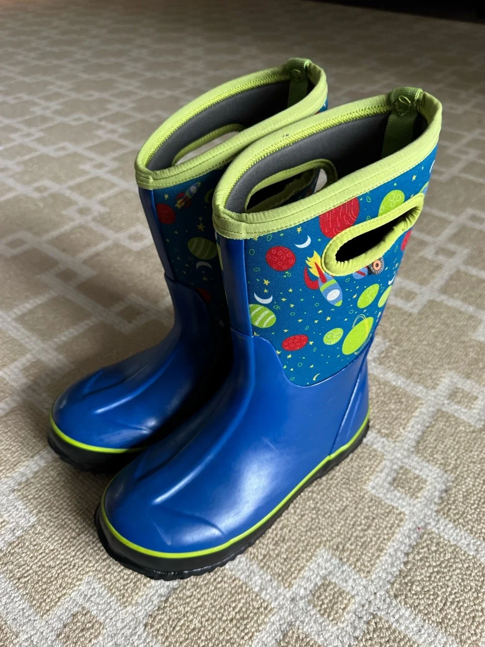 Bogs Classic Space Waterproof Insulated Rain Snow Boots Blue Kids Size 3